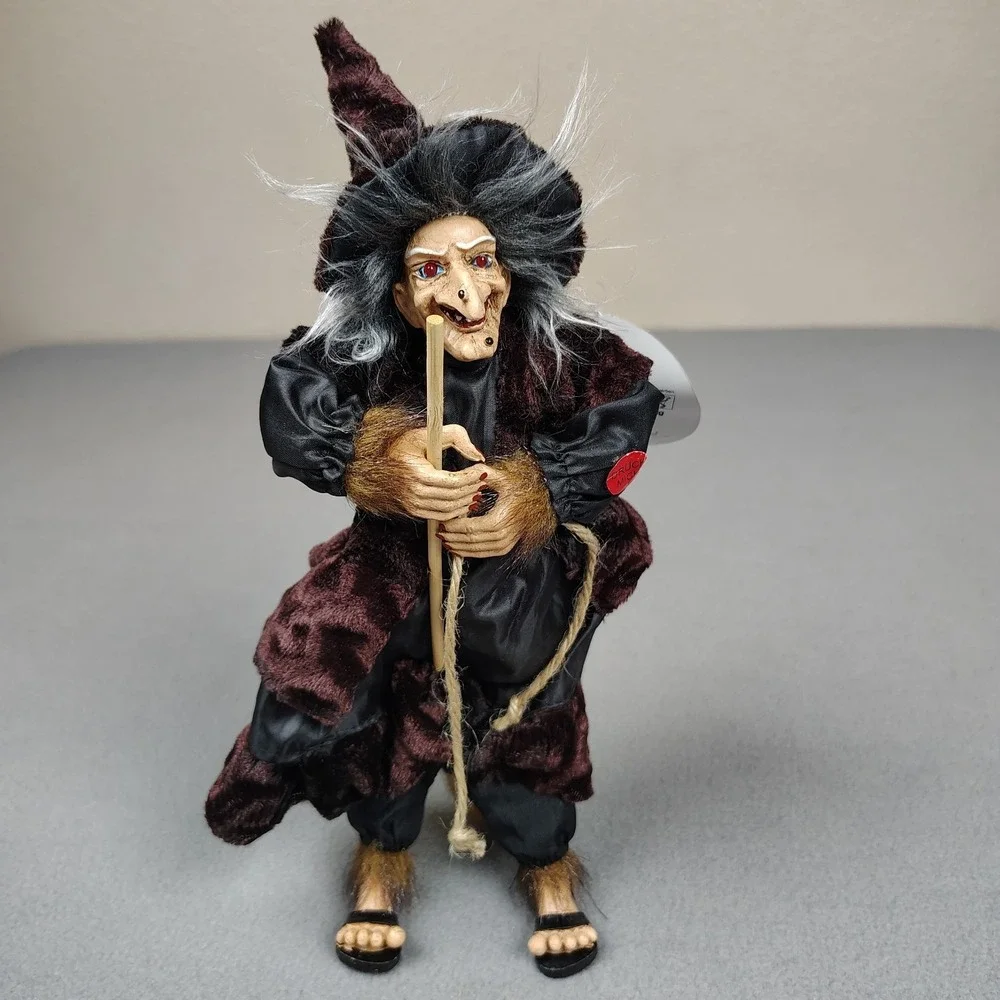 Vintage Halloween Witch Decoration Light Up Eyes + Laugh CREEPY German NOS Works